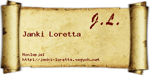 Janki Loretta névjegykártya